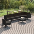 vidaXL 8 Piece Steel Garden Lounge Set in Black
