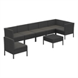 vidaXL 8 Piece Steel Garden Lounge Set in Black