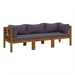 vidaXL Solid Acacia Wood Small Lounge Set in Gray