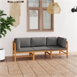 vidaXL Wood Large Sofa in Gray