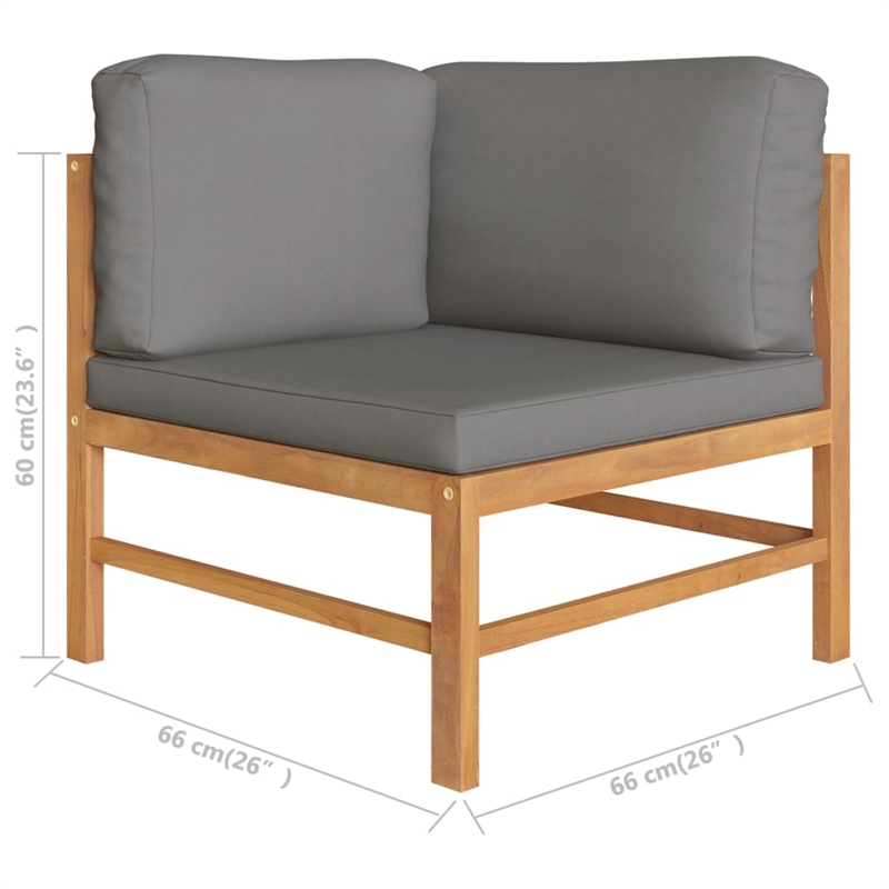 vidaXL 6 Piece Wood Medium Garden Lounge Set in Gray