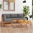 vidaXL 5 Piece Wood Medium Garden Lounge Set in Gray
