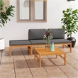 vidaXL 4 Piece Wood Medium Garden Lounge Set in Gray