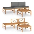 vidaXL 4 Piece Wood Medium Garden Lounge Set in Gray