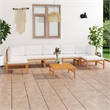 vidaXL 8 Piece Wood Garden Lounge Set in Cream/Natural