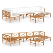 vidaXL 8 Piece Wood Garden Lounge Set in Cream/Natural