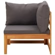 vidaXL 4 Piece Solid Acacia Wood Garden Lounge Set in Gray/Natural