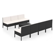 vidaXL 8 Piece Steel Garden Lounge Set in Black/White/Cream