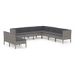 vidaXL 9 Piece Steel Garden Lounge Set in Gray