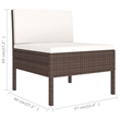 vidaXL 11 Piece Poly Rattan Garden Lounge Set in White/Brown/Cream