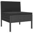 vidaXL 11 Piece Steel Small Garden Lounge Set in Black