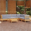 vidaXL 7 Piece Wood Garden Lounge Set in Gray