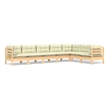 vidaXL 7 Piece Wood Garden Lounge Set in Cream/Natural