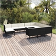 vidaXL 11 Piece Poly Rattan Garden Lounge Set in Black