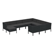 vidaXL 11 Piece Steel Garden Lounge Set in Black