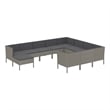vidaXL 11 Piece Steel Garden Lounge Set in Gray