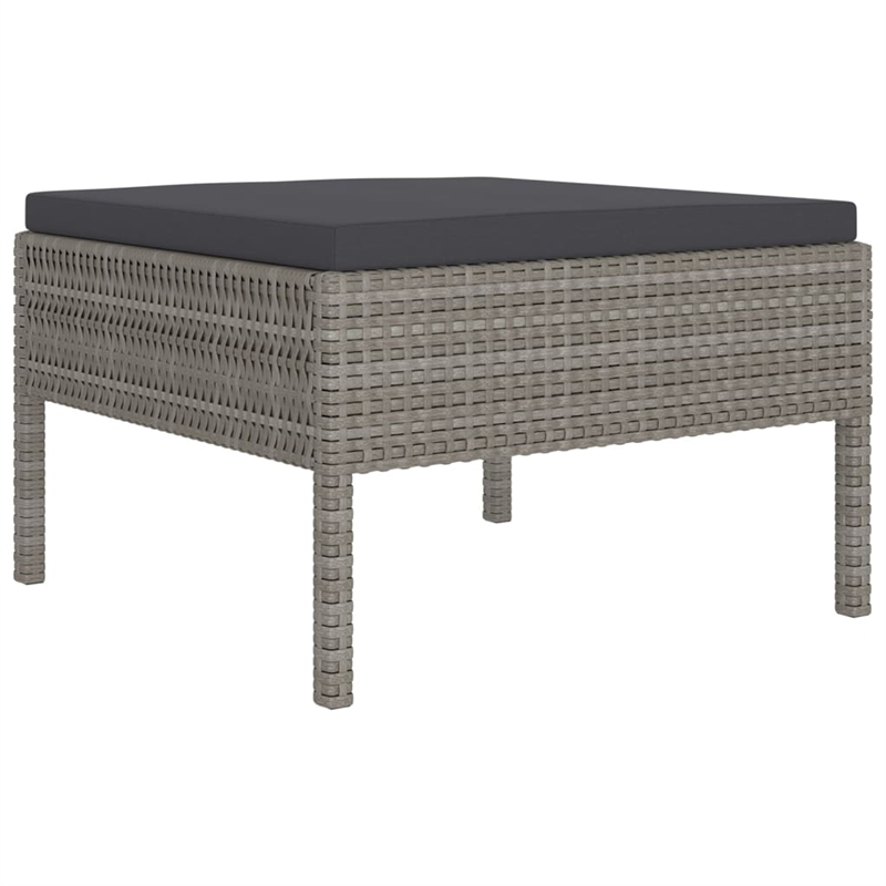 vidaXL 11 Piece Poly Rattan Garden Lounge Set in Gray