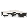 vidaXL 12 Piece Steel Garden Lounge Set in Black/White/Cream
