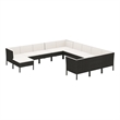 vidaXL 12 Piece Steel Garden Lounge Set in Black/White/Cream