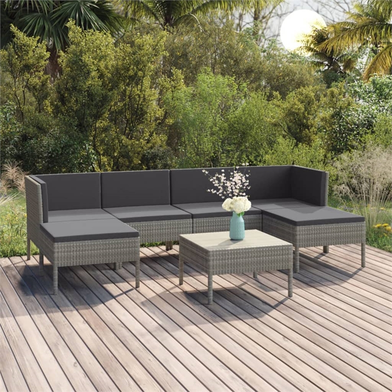 vidaXL 7 Piece Steel Garden Lounge Set in Gray/Anthracite