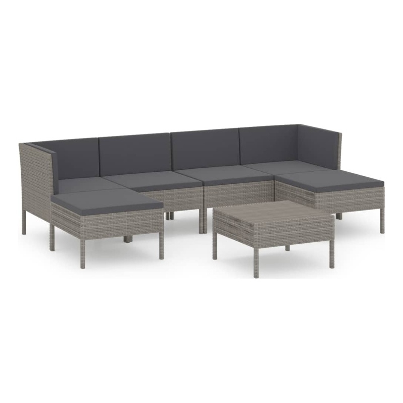 vidaXL 7 Piece Steel Garden Lounge Set in Gray/Anthracite