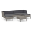 vidaXL 7 Piece Steel Garden Lounge Set in Gray/Anthracite