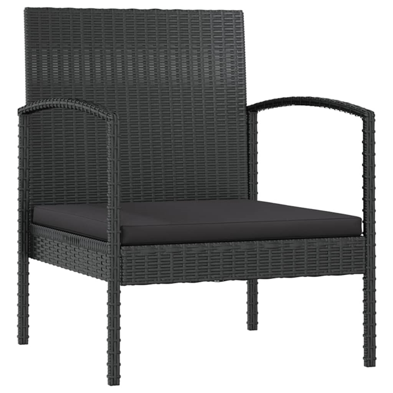vidaXL 8 Piece Poly Rattan Garden Lounge Set in Black