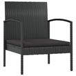 vidaXL 8 Piece Poly Rattan Garden Lounge Set in Black