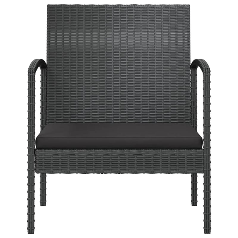 vidaXL 8 Piece Poly Rattan Garden Lounge Set in Black