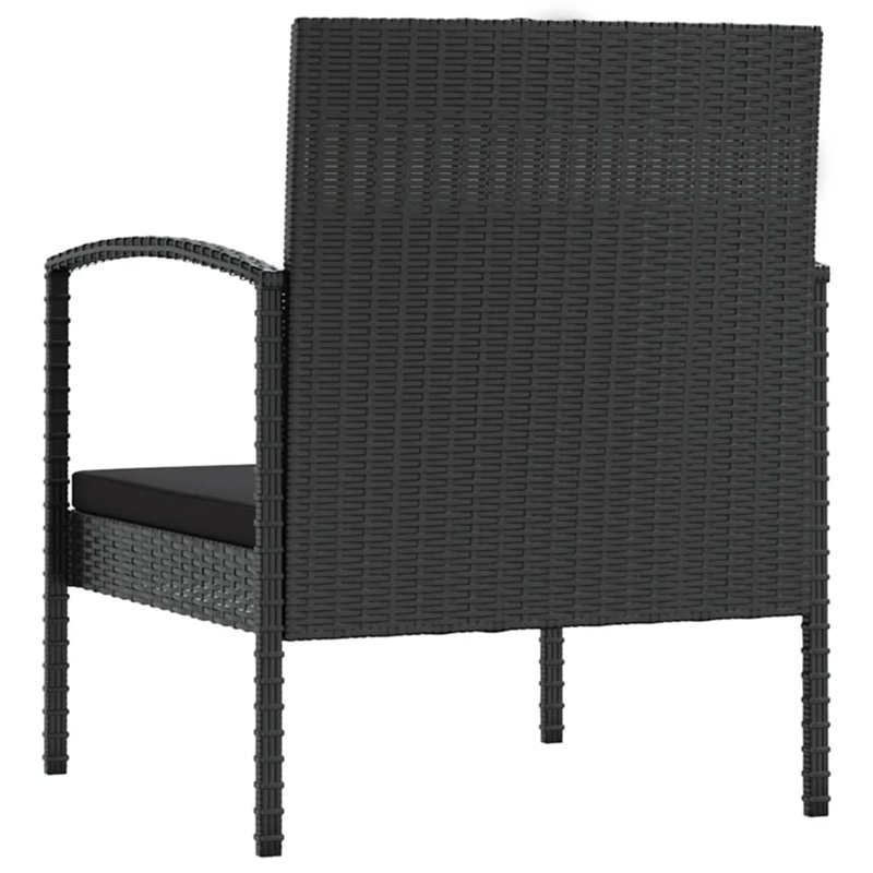 vidaXL 8 Piece Poly Rattan Garden Lounge Set in Black