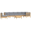 vidaXL 9 Piece Wood Garden Lounge Set in Gray/Natural