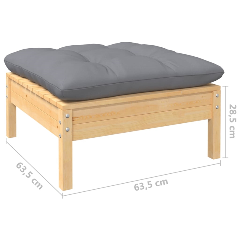 vidaXL 9 Piece Wood Garden Lounge Set in Gray/Natural