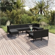 vidaXL 10 Piece Steel Garden Lounge Set in Black
