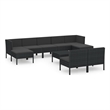 vidaXL 10 Piece Steel Garden Lounge Set in Black