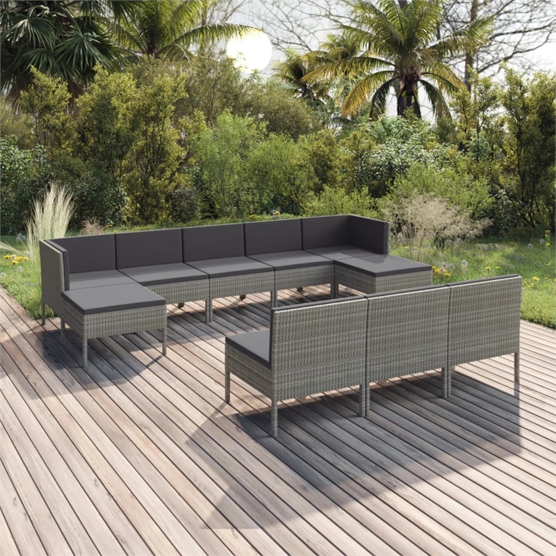 vidaXL Steel Garden Lounge Set in Gray/Anthracite