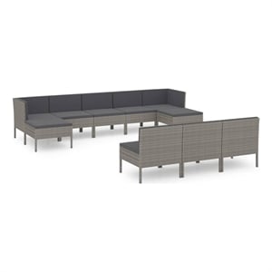 vidaXL Steel Garden Lounge Set in Gray/Anthracite