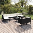 vidaXL 10 Piece Medium Garden Lounge Set in Black