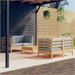 vidaXL 5 Piece Wood Garden Lounge Set in Gray