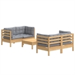 vidaXL 5 Piece Wood Garden Lounge Set in Gray