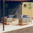 vidaXL 8 Piece Wood Garden Lounge Set in Gray