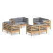 vidaXL 8 Piece Wood Garden Lounge Set in Gray