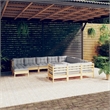 vidaXL 11 Piece Wood Small Garden Lounge Set in Gray
