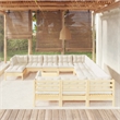 vidaXL 13 Piece Wood Garden Lounge Set in Cream