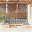 vidaXL 6 Piece Wood Large Garden Lounge Set in Gray