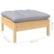 vidaXL 7 Piece Wood Large Garden Lounge Set in Gray