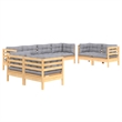 vidaXL 8 Piece Wood Garden Lounge Set in Gray