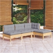 vidaXL 4 Piece Wood Garden Lounge Set in Gray