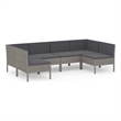 vidaXL 6 Piece Steel Garden Lounge Set in Gray/Anthracite