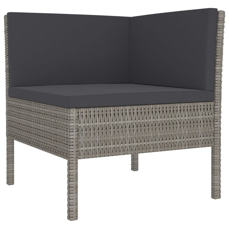 vidaXL 9 Piece Poly Rattan Garden Lounge Set in Gray/Anthracite