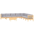 vidaXL 9 Piece Wood Garden Lounge Set in Gray/Natural